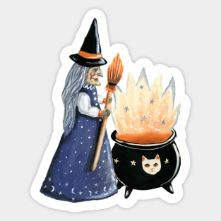 Witch with a cauldron Sticker